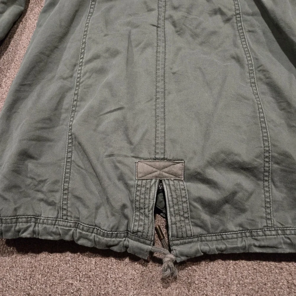 Abercrombie & Fitch Parka Jacket Womens L Green Sherpa Lined Hooded Utility Coat